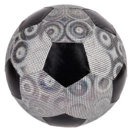 48 Bulk Silver Shiny Metallic Fabric Soccer Ball 16 inch  48/24