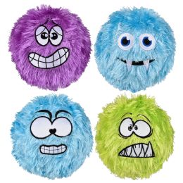 144 Bulk Crazy Face Fabric Covered Fuzzy Ball 6 inch  144/26