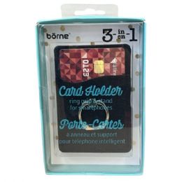 36 Bulk Borne Black Universal Card Holder For Smartphones