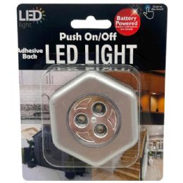 24 Bulk Hexagon Puck Light Stick On Led Push Light Night Battery Operated