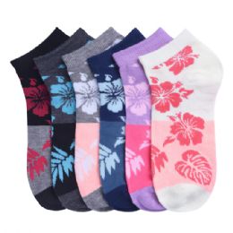 432 Bulk Girls Printed Casual Spandex Ankle Socks Size 4-6