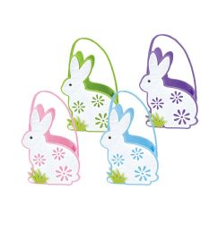 48 Bulk Easter Bunny Fabric Bag