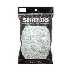 24 Bulk Crinkle Paper Shred White 1.6oz 3mm