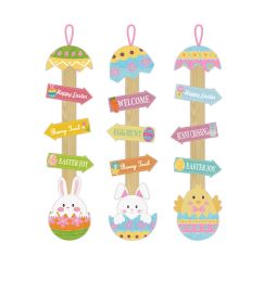 48 Bulk Easter Plaque Hanging Glittered Deco 14 Inch