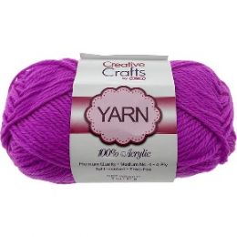 100 Bulk Yarn Acrylic Fuchsia Pink 2oz #4 md