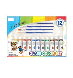 12 Bulk 12 Colors Glass Paint Set