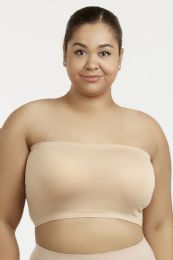 144 Bulk Sofra Ladies Seamless Tube Top Bra Plus Size