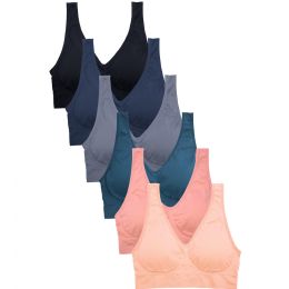 216 Bulk Sofra Ladies Seamless Sports Bra