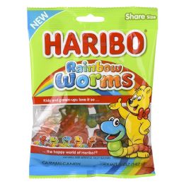 12 Bulk Peg Bag Haribo Rainbow Worms 5oz