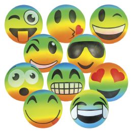 100 Bulk 6 inch Emoticon Rainbow Vinyl Balls