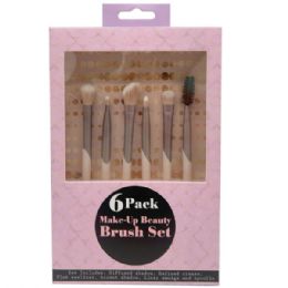 12 Bulk 6 Piece Rose Gold Eye Makeup Brush Set