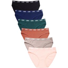 432 Bulk Mamia Ladies Logo Band Cotton Bikini Panty Assorted