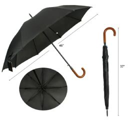 48 Bulk 46" Black Umbrella