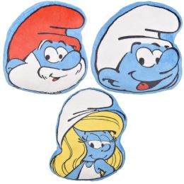48 Bulk 12 inch Smurf Head Pillows 3 Asst