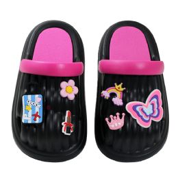 18 Bulk Girl's Charm Clog Black