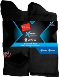 180 Bulk Hanes Mens Black Crew Socks Size 10-13
