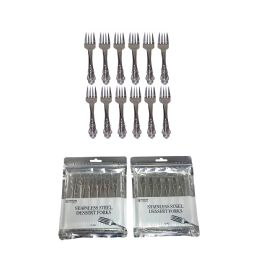 48 Bulk 12 Pcs Stainless Steel Dessert Forks Set