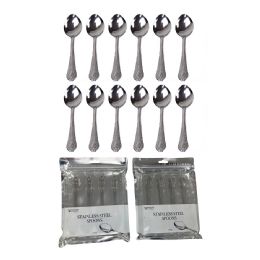 48 Bulk 12 Pcs Stainless Steel Spoons Set