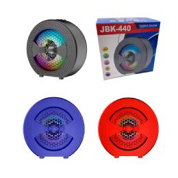 18 Bulk 4 inch Round Wireless Speaker With Usb/tf Card & Aux Inputs 500 Mah Multicolor Light On Speaker