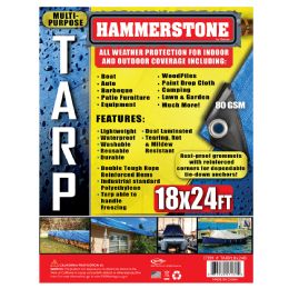 6 Bulk Tarp 18 X 24 Ft Blue 80 Gsm (no Cable Ties)