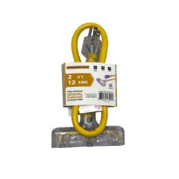 48 Bulk 2 Feet Yellow Extension Cord 12awg Etl