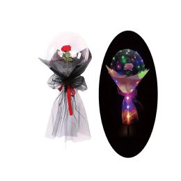 72 Bulk Led Bobo Balloon With Rose (pink, Red, Black)