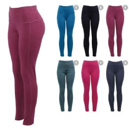24 Bulk Womens Leggings Solid Muted Colors