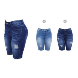 18 Bulk Womens Denim Shorts Ripped Effect