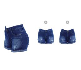 18 Bulk Womens Denim Shorts Fade Effect