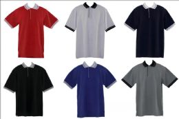 6 Bulk Men Collared Shirts Contrast Color