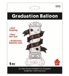 24 Bulk Graduation Standing Foil Balloon 124 X 71 X 46.5 cm