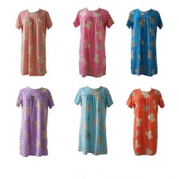 48 Bulk Womens Bear Short Sleeved Night Gown Asst M - 2xl