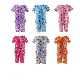 48 Bulk Womens Pajama Short Sleeves Shirt