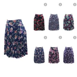 24 Bulk Womens A-Line Skirts Assorted Floral Patterns