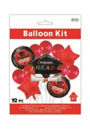 24 Bulk 12pc Graduation Balloon Kit Red