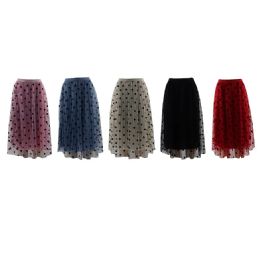 3 Bulk Women Dotted Pattern A-Line Skirt