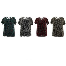 3 Bulk Womens Tops Butterfly Pattern