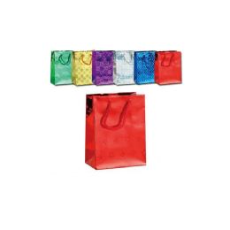 72 Bulk Super Giant Holographic Gift Bag In Assorted Colors
