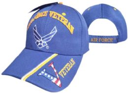 12 Bulk Official Us Air Force Licensed Af Vet & Logo V On Bill Cap/hat