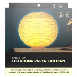 6 Bulk 10 inch X 6 inch Tabletop Led Round Paper Lantern BatterY-Operated