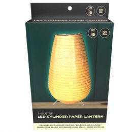 6 Bulk 10 inch X 6 inch Tabletop Led Cylinder Paper Lantern BatterY-Operated