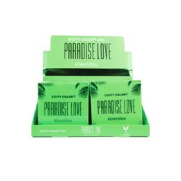 24 Bulk City Color Paradise Love Green 9 Color Eyeshadow Compact With Mirror In Countertop Display
