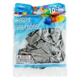 240 Bulk Pm Metallic Silver Balloon 10ct 12in