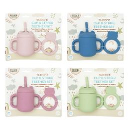 32 Bulk Bonita Home Silicone Cup Straw & Teether Set