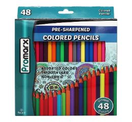 24 Bulk 48ct Colored WooD-Free Pencils, Assorted Colors
