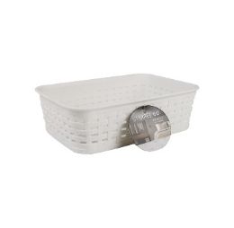 24 Bulk Bh White Plastic Basket 8x5.5x2.4in
