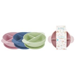 48 Bulk Bonita Home Silicone Baby Feeding Plate Asst 4