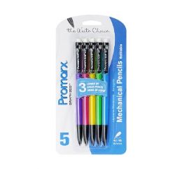 48 Bulk 5 Count Graff Eco? Mechanical Pencils, Assorted Metallic Barrels, 0.7mm