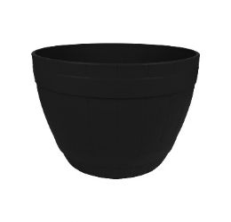 15 Bulk Bh Pl Black Flower Pot 9.8x7in