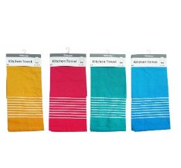 40 Bulk Kitchen Towel 4 Asst Colors 15x24in